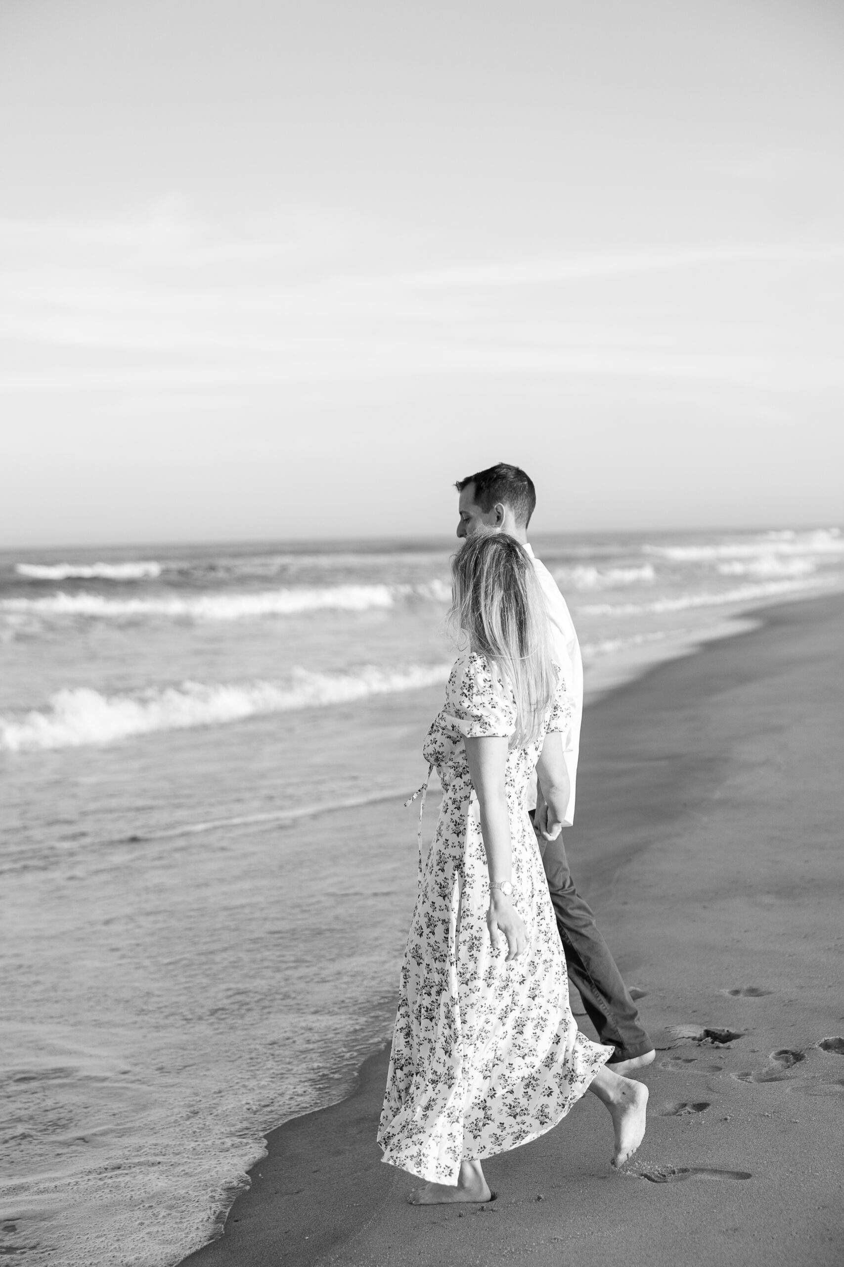 Beach engagement portraits