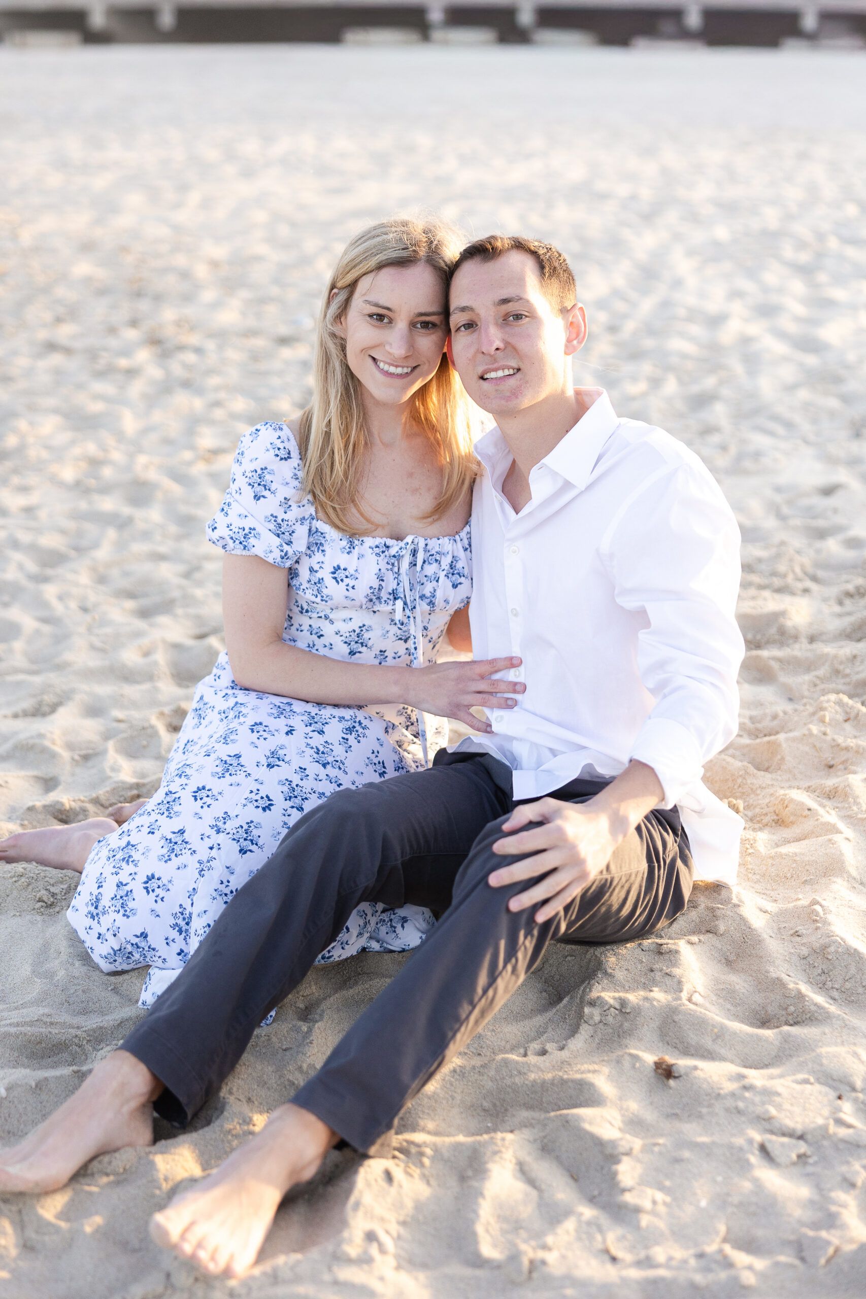 Beach engagement portraits