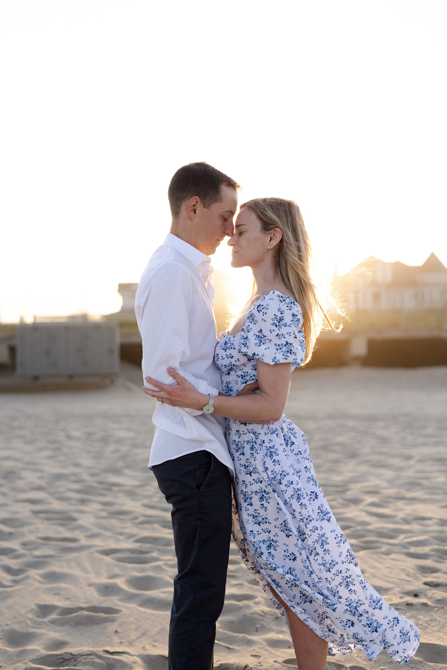 Sunset beach engagement photos in NJ