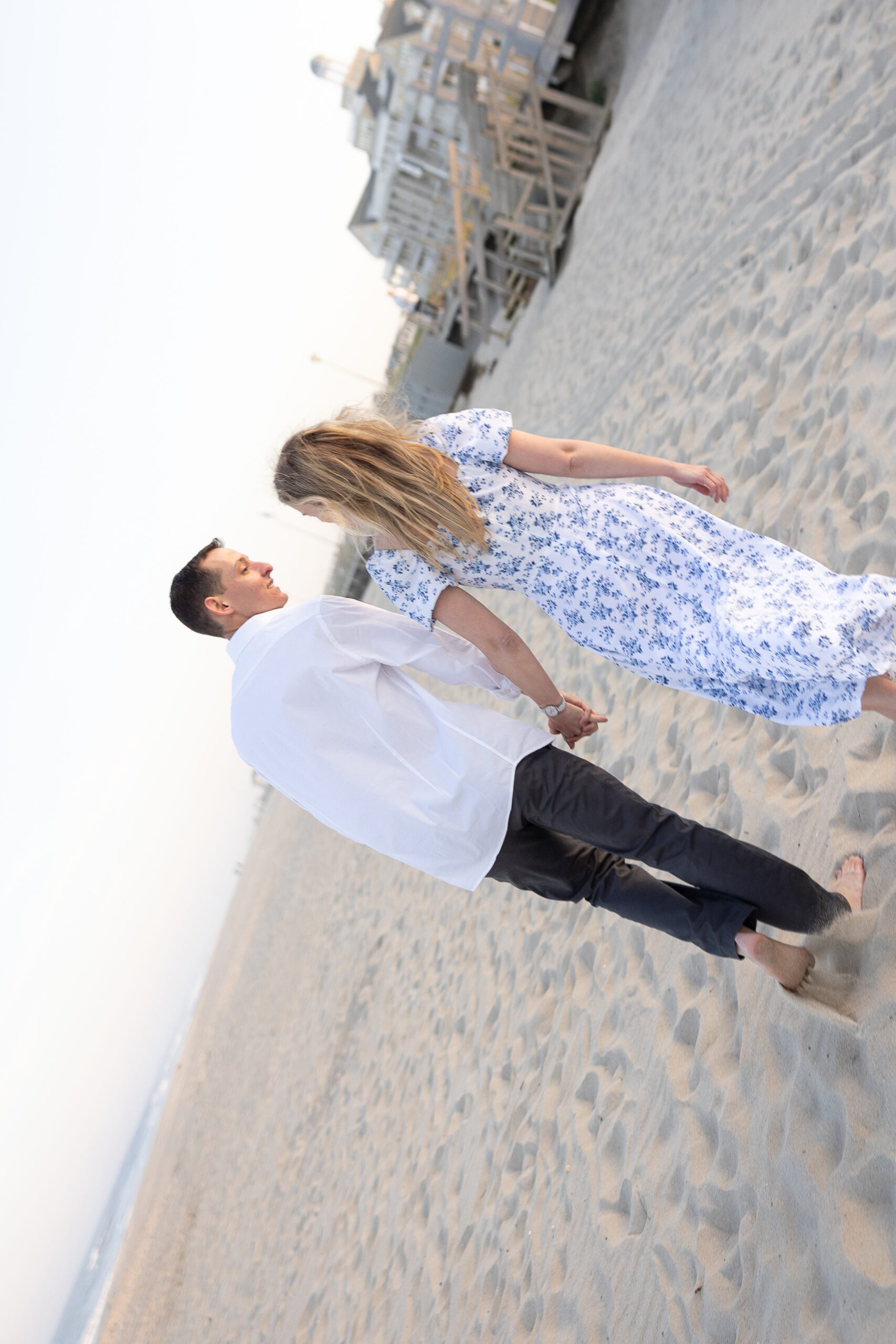 Sunset beach engagement photos in NJ