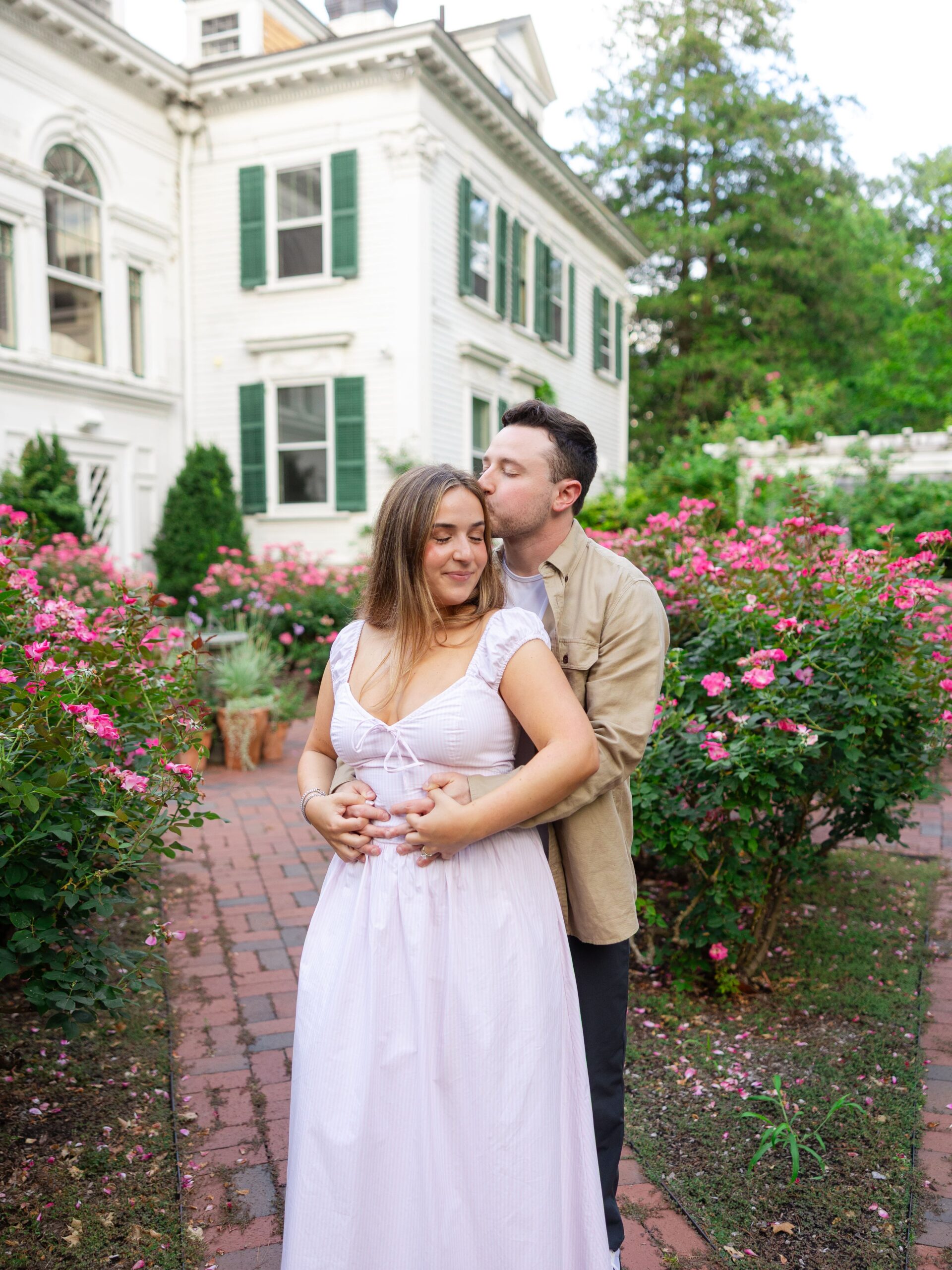 Sundial in the Rose Garden Engagement in New Jersey