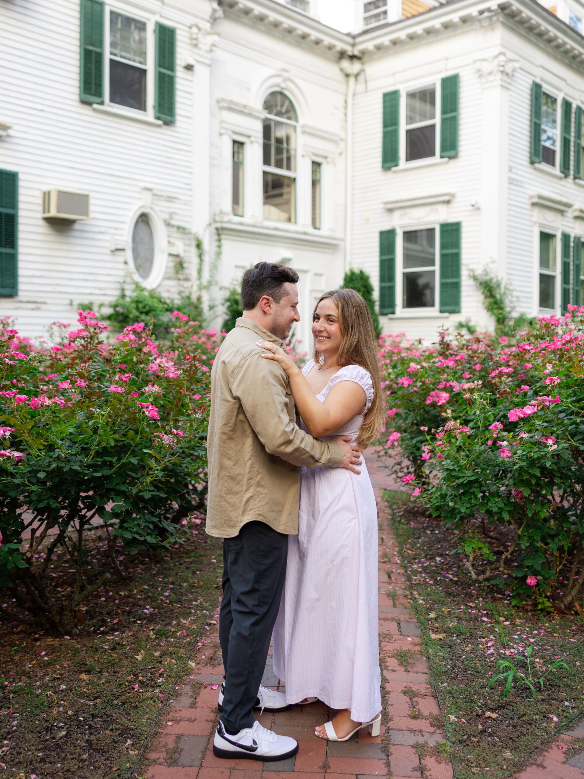 Sundial in the Rose Garden Engagement in New Jersey
